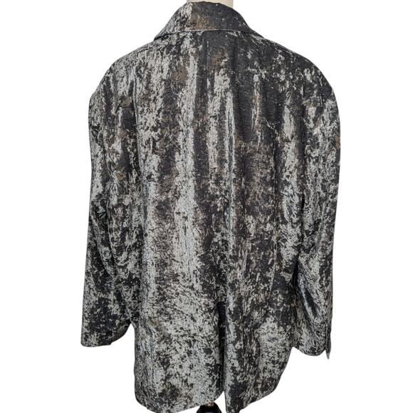 Treasure & Bond Double Breasted Crushed Velvet Blazer Gray Size 2X - Picture 3 of 14